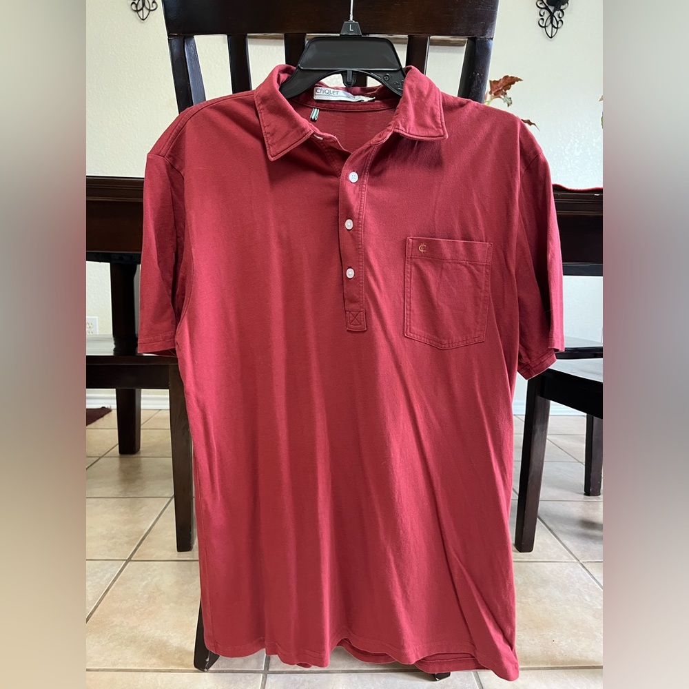 Large Maroon Slim Fit Criquet Polo